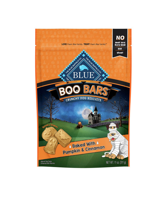 Blue Buffalo Boo Bars crunchy Dog Treat Biscuits Pumpkin & cinnamon Halloween Dog Treats 11-oz (1 pack)
