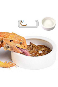 Reptile Food Water Bowls - Amphibian Feeding Dish, Resin Rock Worm Feeder Terrarium for Lizards, Chameleon, Leopard Gecko, Frog, Bearded Dragons, Snake, Hermit Crabs, Turtle Spider Pet