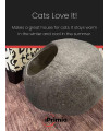 100% Natural Wool Large Cat Cave - Handmade Premium Shaped Felt - Makes Great Covered Cat House and Bed for Kitty. for Indoor Cozy Hideaway. Large Pod Soft Hooded Bed Area. (Brown)