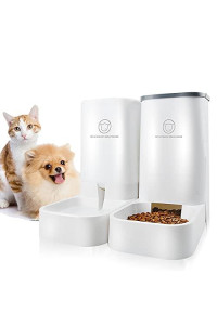 Automatic Pet Feeder and Water Dispenser Gravity Feeder - Automatic Cat Food Dispenser and Water Dog Wet Food and Water Dispenser Set - Auto Multiple Jmiyav Self Cat Feeder Bowl Suitable for Cat Dog