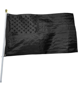 Black American Flag 6X10 Ft: Heavy Duty Us Flag Made From Nylon - Embroidered Stars - Sewn Stripes - Uv Protection Perfect For Outdoors (Not Include Pole)