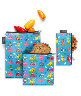 Simple Modern Nickelodeon Viacom Reusable Snack Bags for Kids Food Safe, BPA Free, Phthalate Free, Polyester Refillable Sandwich Bag Ellie collection 3 pack Paw Patrol Adventures