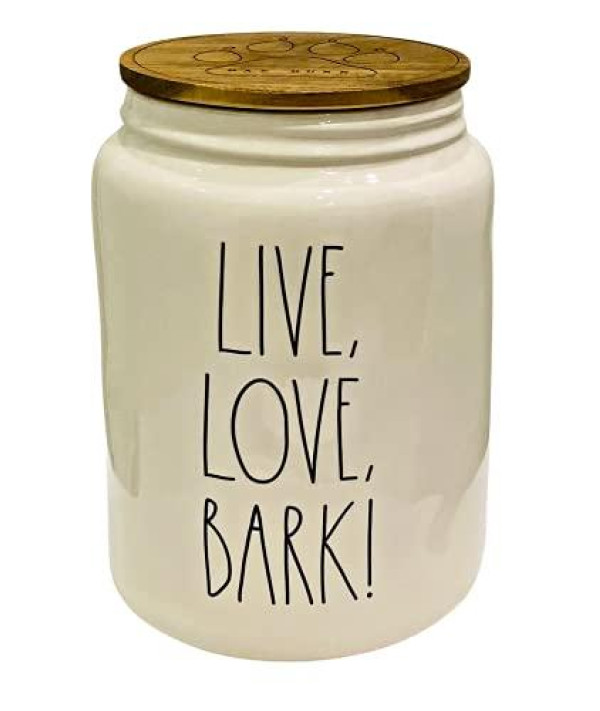 Rae Dunn Ceramic Cookie Jar, Dog Biscuit Kitchen Canister with Lid
