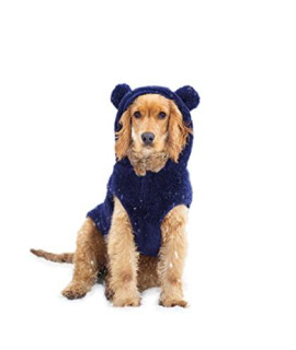 Rosewood Cupid And Comet Super Soft Small Teddy Bear Hoodie Jumper For Dogs And Cats Navy Blue 54Cm