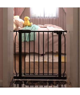 COSEND Narrow Baby Gate for Narrow Doorways Small Black Tension Indoor Safety Gates Auto Close Walk Through Metal Dog Gate for The House Doorways Stairs (29.13-33.86/74-86CM, Black)