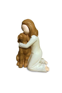 Bingo Castle Dog Memorials, Dog Angel of Friendship Figurines, Sculpted Hand-Painted Praying Angel Dog Sculpture (Brown)