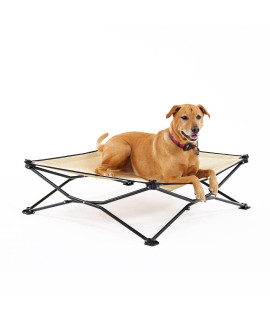 Coolaroo On The Go Elevated Pet Bed, Large, Desert Sand