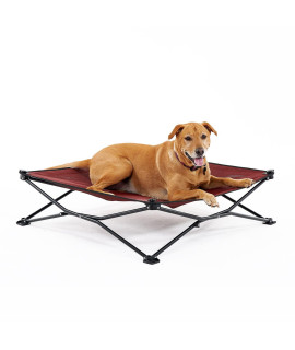 Coolaroo On The Go Elevated Pet Bed, Large, Brick
