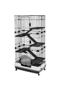A&E cage company 100-3 Deluxe 6 Level Small Animal cage 39 L X 26 W X 60 H 54 LBS Black