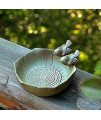Bird Bath Bowl,Bird Feeder for Outside Yard Ceramic Bird Feeding Bowl Toy for Garden Decor Thistle Seed for Birds Bird Baths for Outdoors.Size:6.29x6.29x3.14inch