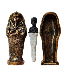 Kocris casa Aquarium Mummy gold coffin Decorations Egypt Fish Reptile Turtle Tank DAcor Ornament Pet Bronze