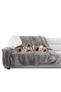 Waterproof Pet Blanket - 60x70-inch Reversible Throw Protects Couch, Car, Bed from Spills, Stains, and Fur - Dog and Cat Blankets by Petmaker (Gray)