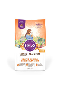 Halo Kitten Dry Food, Chicken & Chicken Liver 10-Pound Bag