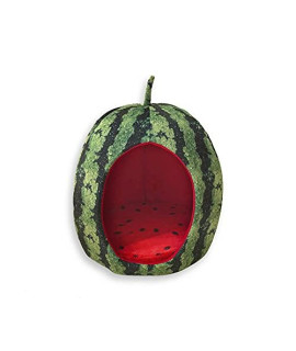 YML Watermelon Pet Cushion - 20"x20"x20", Vibrant Green and Red (FH036)