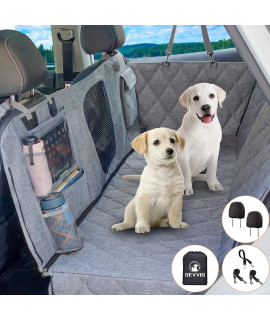 SEVVIS Dog Hammock for Car Backseat - Back Seat Cover for Dogs - Dog Seat Cover for Car, SUV, Pet Car Seat Cover with Mesh Window,Dog Car Seat Cover,Car Hammock for Dogs Back Seat, Gray