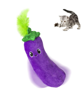 Pet Craft Supply Flipper Flopper Interactive Electric Realistic Flopping Wiggling Moving Fish Potent Catnip and Silvervine Cat Toy Poppin' Eggplant, All Breed Sizes