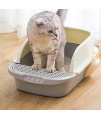 MUYGS Semi-Enclosed cat Litter Box, cat Toilet, Sand Drain Pedal, semi-Enclosed Space, with complimentary cat Litter Shovel, Multi-Color, Suitable for Different Body Types of Cats (Grey, Small)