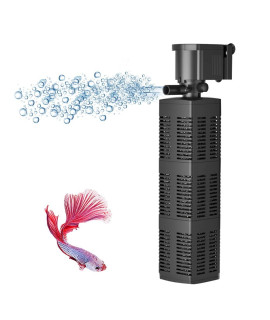 EmmaWu 480 GPH Submersible Aquarium Internal Filter Pump for (Up to 160 Gallon) Fish and Turtle Tank and Pond with Chemical, Physical, and Biological Filtration
