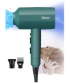 IONE Dog cat Hair Dryer,Professinal Double Force grooming Blower Dryer for MediumSmall Pets,IEc UL certificated (Deep green)