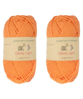 JubileeYarn Dainty Light Yarn - Worsted Weight cotton - 100gSkein - 1359 Orange Peel - 2 Skeins