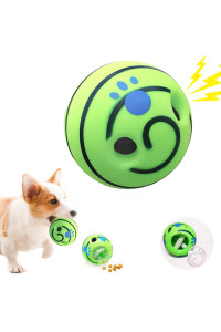CREDIT 5 STAR 2-Pack Dog Balls Wobble Giggle Ball Treat Toy Interactive Dog Toys Puzzle Mentally Stimulating IQ Training for Dogs Favorite Birthday Gift for Puppy Small Dogs Green SE617