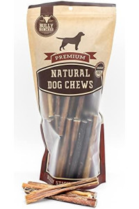 Bully Bunches All-Natural Standard Bully Sticks - Odor & Rawhide Free - Single Ingredient,100% Digestible & Safe Beef Chews for Dogs (6 Inch, 30 Pack)