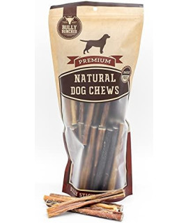 Bully Bunches All-Natural Standard Bully Sticks - Odor & Rawhide Free - Single Ingredient,100% Digestible & Safe Beef Chews for Dogs (6 Inch, 30 Pack)
