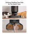 PETLIBRO Automatic Cat Feeder for Two Cats, 5L Dry Food Dispenser with Splitter and Two Stainless Bowls, 10s Meal Call and Timer Setting, 50 Portions 6 Meals