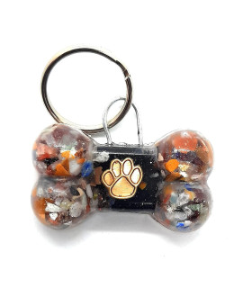 Secret Synergy Stones EMF Pet Protection Dog Charm Over 30 lbs with Orgone Shungite Black Tourmaline Dogbone (Pawprint)