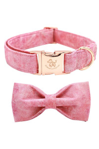 Elegant Little Tail Pink Colorful Dog Collar, Comfortable Dog Collar With Bow Adjustable Soft Bow Tie Dog Collars For Large Dogs