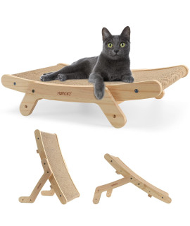 Honcet cat Scratcher, cardboard cat Scratcher with Solid Wood Frame are More Durable, Reversible cat Furniture, 5 in 1 cat Scratchers for Indoor cats of Small Medium Size (1 count (Pack of 1)