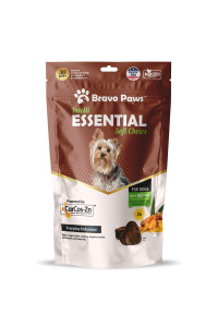 BravoPaws Supplements for Multiple System Support with Turmeric & Zinc - Flavonoids, Colostrum, Vitamins + Probiotics, Joint, Calming, Digestive Health, Skin Health & Immunity | Made in USA - 90 Chews