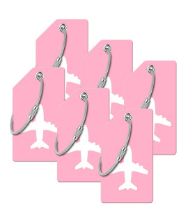 Luxaco Luggage Tags Silicone Luggage Tag With Name Id Card Perfect To Find Out Luggage Suitcase Quickly (6 Pack, Pink)