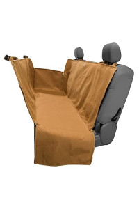 Carhartt Universal Fitted Nylon Duck Pet Hammock Car Seat Protector, Dog Back Seat Cover, Carhartt Brown