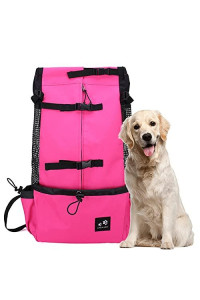 Samzary Sport Sack Dog Carrier?Adjustable Backpack Dog outcropping bagPet Backpack,Backpack for Small and Medium Dogs Multifunction Pet Sport Backpack Rose red