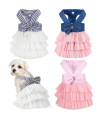 3 Pieces Dog Tutu Dresses Puppy Bow Knot Dress Pet Princess Dresses Striped Mesh Puppy Dog Dresses For Small Medium Cat Puppy Doggie Thanksgiving Christmas Clothes (Xx-Large)