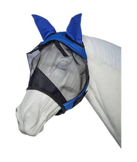 Tough1 Deluxe Comfort Mesh Fly Mask Pony Blue