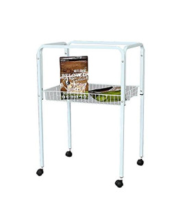 Bird Cage Stand Birdcage Stands Pet Products Rolling Stand With Shelf Blackwhite (Color : White)
