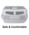 Pet Carrier Dog Cat Travel Carrier Plastic Small Dog/Puppy/Cat Kennel Small Animal Carrier Hard-Sided Suitable Crate Dog Cat Crate 19-Inch in Length Gray for Pets up to 9 Pounds