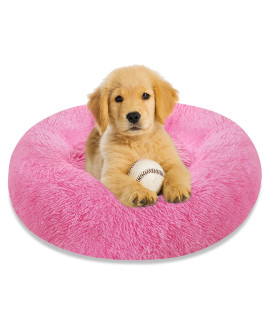 calming Dog Bed cat Bed Donut cuddler, Anti Anxiety Dog Bed for Small Medium Large Dogs cats, Machine Washable Round Warm Bed, Faux Fur Pet Bed, Waterproof Non-Slip Bottom (233036)