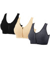 YEYELE Women 3 Pack Zip Front and Removable Pads Tank Top Racerback Padded Yoga Sports Bra(3 Pack,2XL)