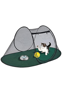 Folding Pet Tent, Cat Enclosures For Indoor Cats, Outdoor Portable Pet House, Anti-Bug Cat Tents, Play Mesh Tents For Cats And Small Animals