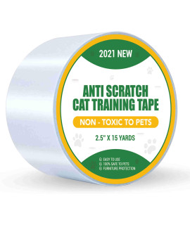 Petslucent cat Scratch Furniture Protector Tape, cat Anti Scratch Deterrent Training Tape, Double Sided clear Sticky Paws guards for carpet, Sofa, couch, Door (25 x 15Yards, Small green)