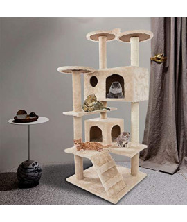 Cat Tree House for Indoor Cat, Cat Tree and Tower with Scratching Posts for Small Cat?Cat Activity Tree with Full Sisal Posts and Scratching Board?