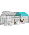 Chicken Coop Chicken Cage Outdoor Metal Pet Enclosure Pet Playpen Large Metal Walk-in Duck Coop with Anti-Ultraviolet & Waterproof Cover, Outdoor Cat Enclosures w/3 Door, for Small Animals