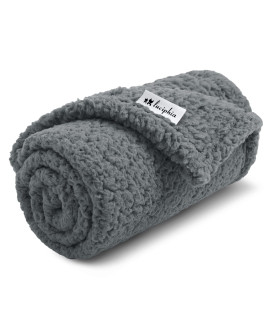 Premium Fleece Dog Blanket Soft Pet Sherpa Calming Blankets Throw For Dog Puppy Cat, Grey Medium (31X41)