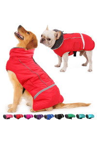 Dogcheer Warm Dog Coat, Fleece Collar Winter Dog Clothes, Reflective Pet Jacket Apparel for Cold Weather, Waterproof Windproof Puppy Snowsuit Vest for Small Medium Large Dogs