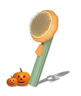 Pumpkin Pet Brush, Awpland Self cleaning cat Brush with Hair Release for Shedding and grooming, Deep cleaning cat Brushes for Indoor cats Dogs Puppy Rabbits