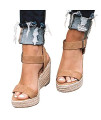 Baralonly Wedge Sandals for Women Wedge Platform Espadrille Sandals Open Toe Roman Shoes Summer High Heel Beach Sandals