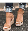 Baralonly Wedge Sandals for Women Wedge Platform Espadrille Sandals Open Toe Roman Shoes Summer High Heel Beach Sandals